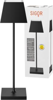 LED Tischleuchte, schwarz, Touchdimmer, Akku, H 37 cm