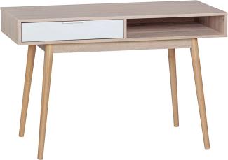 Wohnling Schreibtisch mit Schublade und Ablagefach, Sonoma / Weiß