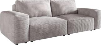 Big-Sofa Lanzo L 260x110 cm Cord Silbergrau