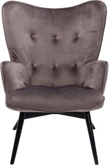 Kare Design Sessel Black Vicky, Velvet Grau, 73 x 94 x 83 cm