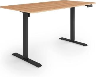 ESMART Germany ETX-121BM 160x80cm Ahorn Dekor Ergonomischer Steh-Sitz-Schreibtisch Stufenlos elektrisch höhenverstellbar 73,5-123,5cm 3X Memory Aktivitätserinnerung Soft-Start/Stopp Schnelle Montage