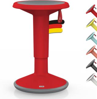 Interstuhl UPis1 – ergonomischer Sitzhocker mit Schwingeffekt – für einen geraden Rücken Made in Germany – inkl. 10 Jahren Garantie (Rot, Standard Edition)