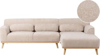 3-Sitzer Ecksofa beige linksseitig SIMOS