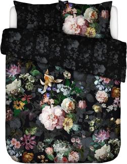 Essenza Mako-Satin Bettwäsche Fleur Festive blooming black | 200x200 cm + 2x 80x80 cm