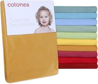 Cotonea Jersey Spannbettlaken aus Bio-Baumwolle | 180x200 - 200x200 cm | gelb