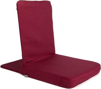 Bodhi Mandir Bodenstuhl XL | Meditationsstuhl mit dickem Sitzkissen | Komfortabler Bodensessel mit gepolsterter Rückenlehne | Waschbarer Bezug | Ideal für Freizeit, Yoga & Meditation (bordeaux)