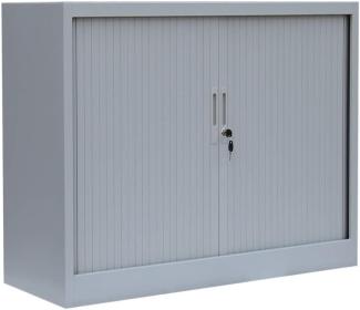 Querrollladenschrank Sideboard 100cm breit Stahl Büro Aktenschrank Rolladenschrank grau (HxBxT) 750 x 1000 x 460 mm / 555100