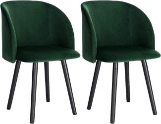 Esszimmerstühle aus Samt Modell Ann dunkelgrün