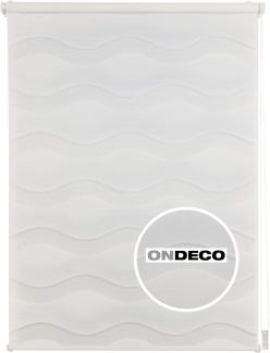 ondeco Duo Rollo Wave ohne Bohren, Klemmfix für Fenster innen, Seitenzugrollo Klemmen Sichtschutz Sonnenschutz, lichtdurchlässig und Blickdicht - Weiß - 100x160 cm