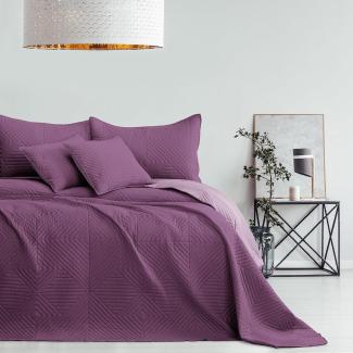 AmeliaHome Tagesdecke violett Flieder 240x260 Bettüberwürf zweiseitig Ultrasonic Steppung Polyester Softa