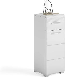 Badezimmer Kommode Linus in weiß Hochglanz 30 x 79 cm
