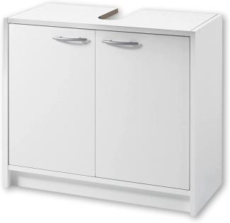 SMASH Badezimmer Waschbeckenunterschrank in Weiß matt - Schlichter Bad Unterschrank Badezimmerschrank mit viel Stauraum - 63 x 55 x 29 cm (B/H/T)