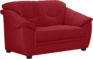 Cavadore 2-Sitzer Savana / 2er Ledersofa mit Federkern im klassischen Design / 148 x 90 x 90 / Echtleder Rot