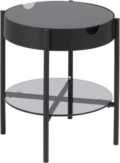 Glas Beistelltisch Tipon Sofatisch Wohnzimmer Metall Tisch schwarz