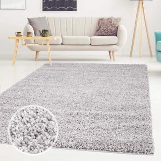ayshaggy Shaggy Teppich Hochflor Langflor Einfarbig Uni Grau Weich Flauschig Wohnzimmer, Größe: 160 x 230 cm