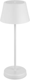 REV – LED Tischleuchte kabellos 38cm 2W mit Touch-Dimmfunktion & 4000mAh Li-Ion Akku (ca. 7h Laufzeit) - Tischlampe arktikweiß aus Kunststoff IP44 für indoor & outdoor - Tischleuchte mit USB-C Kabel