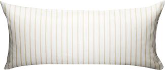 Bettwaesche-mit-Stil Mako Satin Streifen Kopfkissen „Den Haag“ beige weiß gestreift Kissen 40x80