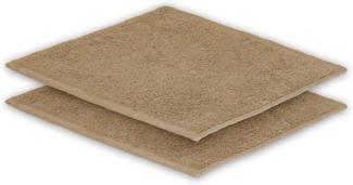 2x Seiftuch Frottier 500 g/m² 30 x30 cm Sand