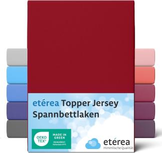 etérea Jersey Topper Spannbettlaken Spannbetttuch Kirsche 180x200 - 200x200 cm