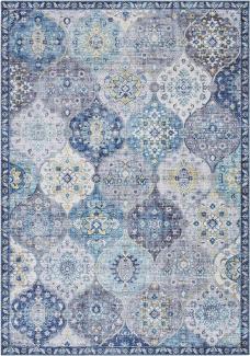 Kurzflor Teppich Kashmir Ghom Jeansblau 120x160 cm