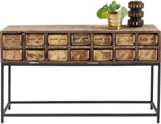 Kare Design Konsole Bastidon 125cm, schöne Holzkonsole mit Schubladen und Stauraum, Gestell schwarz, 14 Schubladen, Unikat, (H/B/T) 75x125x33cm