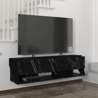 Fernsehschrank Kimitoön 120x31,5x32,5cm Marmor, schwarz [en. casa]