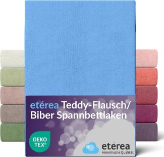 etérea Teddy Flausch Spannbettlaken 140x200 - 160x200 cm Hellblau