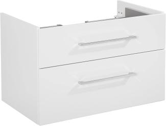 Fackelmann HYPE 3. 0 Waschtischunterschrank 80 cm, Weiß, 2 Schubladen