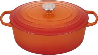 Le Creuset Signature Bräter Gusseisen, Ofenrot, Oval 33 cm
