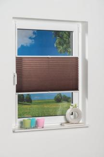 K-home Klemmfix-Plissee Palma 50 x 210 cm (B x L) Mokka Lichtschutz +++ Moderne Crushed Optik +++