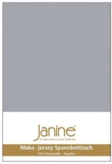 Janine Spannbetttuch 5007 Mako Jersey 180/200 bis 200/200 cm Platin Fb. 28