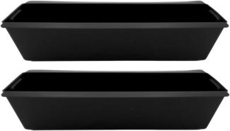 BURI Pflanzkasten für Europaletten 1-6 Stück verzinkt schwarz Balkon Blumenkasten Kunststoff schwarz - 2 Stück