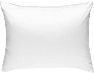Bettwaesche-mit-Stil Mako-Satin / Baumwollsatin Bettwäsche uni / einfarbig weiß Kissenbezug 70x90 cm