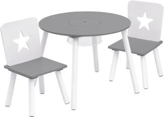 Woltu Kindersitzgruppe Tisch-Set mit Stauraum aus Kiefernholz
