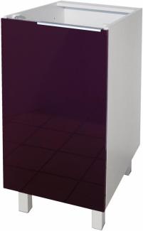 Berlioz Creations CP4BA Unterschrank für Küche mit 1 Tür, in auberginefarbenem Hochglanz, 40 x 52 x 83 cm, 100 Prozent französische Herstellung