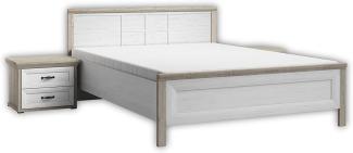 Bettanlage Doppelbett Ehebett Schlafzimmer Nachtkommmoden AVENUE Anderson Pine weiß 180 x 200 cm