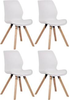 4er Set Stuhl Luna Kunststoff (Farbe: weiß)