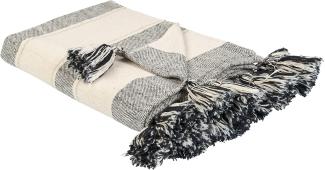Decke Baumwolle Beige und Grau 130 x 170 cm CAYIR