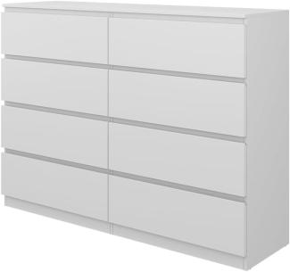 Vicco Kommode Calisto Weiß 138 x 101,5 cm mit 8 Schubfächer Sideboard Schrank
