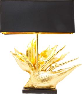 Kare Design Tischleuchte Tropical Flower, Schwarz/Gold, Tischleuchte Tischlampe, Stahl Stange, 65x51x22 cm (H/B/T)