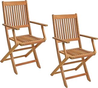 Gartenstühle Holzstühle Klappstühle 2er Set Akazie Holz Stuhlset Balkonstühle