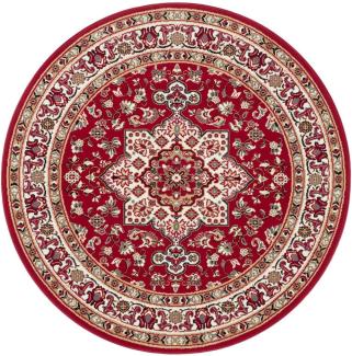 'Parun Täbriz' Orientalischer Kurzflor Teppich, rot, rund, 160 cm