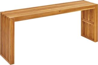 Gartentisch 150 x 35 cm Massivholz Heller Holzfarbton BELLANO