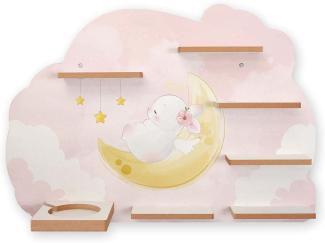 Kreative-Feder 'Dreaming Bunny' Tonie-Regal, Holz mehrfarbig, 59 x 41 cm