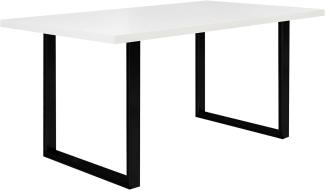 FORTE TABLES Tisch nicht ausziehbar, Holzwerkstoff, Weiß, 160 x 74. 7 x 90 cm