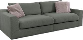 CAVADORE Big Sofa Fiona / Megasofa in Cord mit tiefen Sitzflächen und weicher Polsterung / Cordsofa / 276 x 90 x 109 / Cordstoff Anthrazit