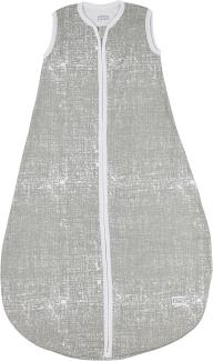 MEYCO Baby Fine Lines Schlafsack (aus 100% Baumwolle, mit Rundum-Reißverschluss, hautfreundlich, Faltenresistent, perfekte Passform, Größe: 110), Grau