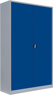 Stahl-Aktenschrank Kolloss Metallschrank abschließbar Büroschrank Stahlschrank 195 x 120 x 60cm Grau/Blau 530381