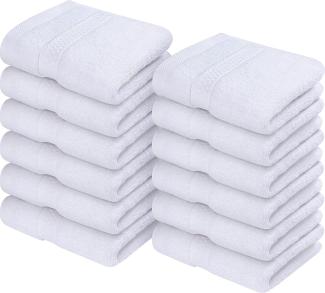 Utopia Towels - 12er Pack Seiftücher mit Aufhängeschlaufen 30x30 cm, aus 100% Baumwolle weiche und saugfähige Waschlappen für die Gesichtsreinigung (Weiß)