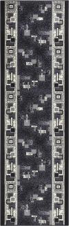 Kurzflor Teppich Läufer Cube Grau - 80x400x0,9cm